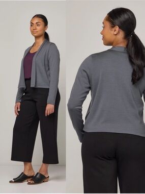 Wool& Winona Crop Cardigan, M gray